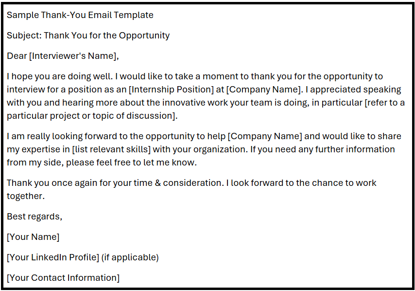 Sample Thank-You Email Template