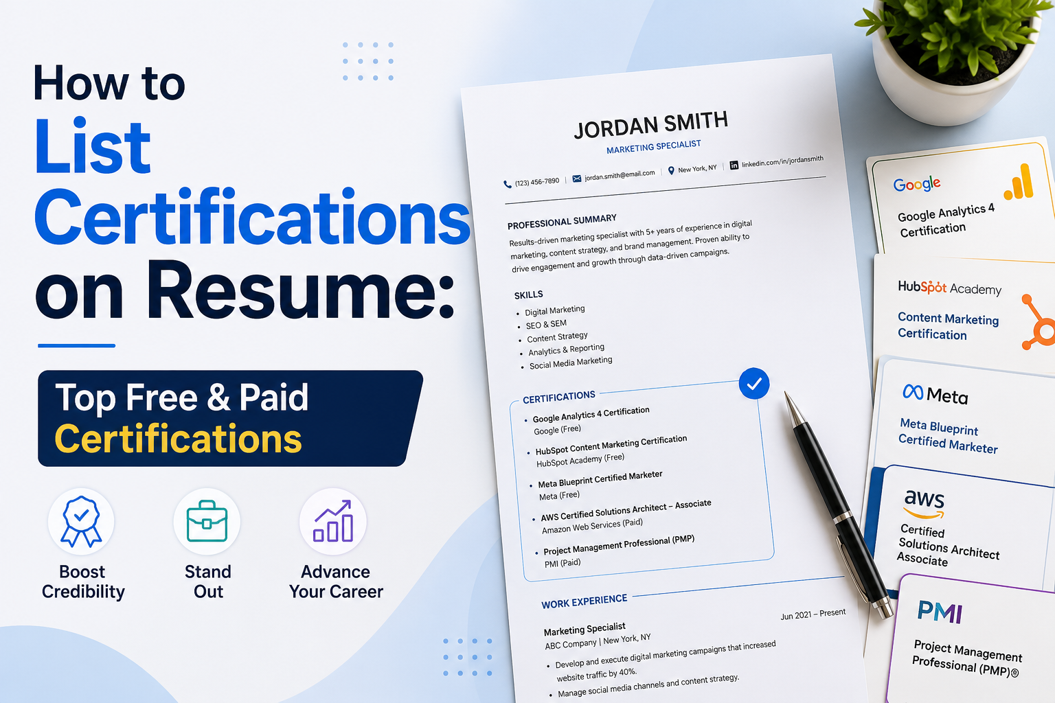 How to List Certifications on Resume